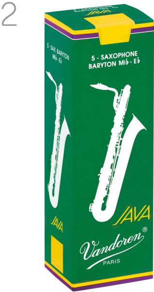 vandoren バンドーレン SR342 バリトンサックス JAVA グリーン リード 2番 1箱 5枚 ジャバ 2 Baritone saxophone reeds 2.0　北海道 沖縄 離島不可