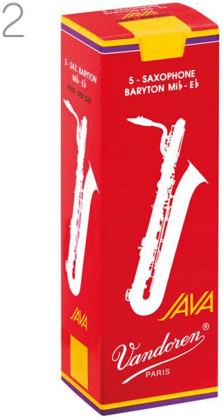 vandoren ( バンドーレン ) SR342R バリトンサックス リード ジャバ ファイルド レッドカット 2番 1箱 5枚 赤箱 Baritone saxophone reed JAVA FILED RED CUT 2.0