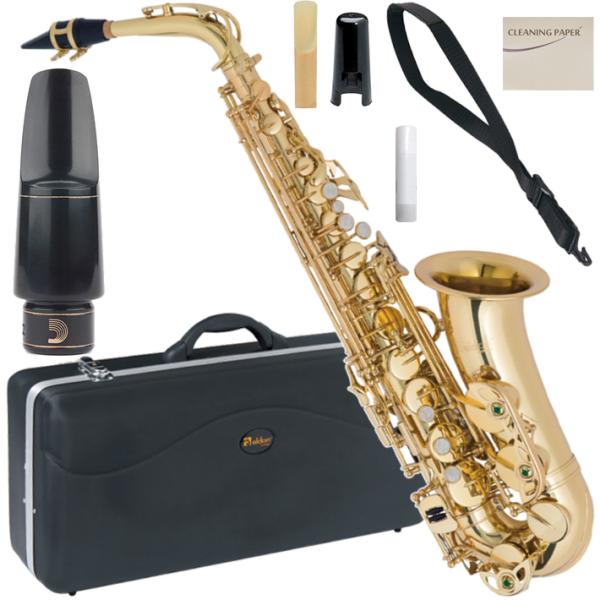 Antigua  アンティグア AS2800 エルドン アルトサックス 新品 アウトレット ラッカー ゴールド 管楽器 eldon GL Alto saxophone セット F　北海道 沖縄 離島不可