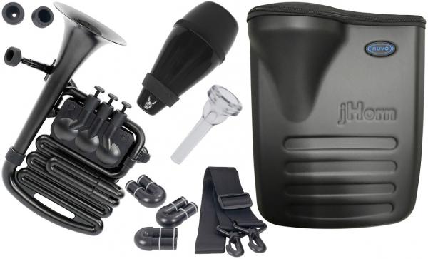 NUVO ヌーボ jHORN ブラック N610JHBBK Jホーン 3ピストン プラスチック アルトホルン J HORN ALL Black BK 黒色 ミュート セット　北海道 沖縄 離島不可