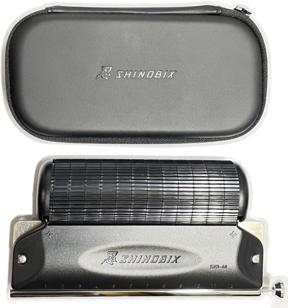 SUZUKI ( スズキ ) SNB-48 忍 SHINOBIX サイレンサー付き クロマチックハーモニカ フルセット シノビクス 消音器 chromatic harmonica mute silencer