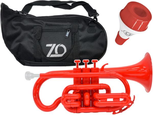 ZO ゼットオー コルネット CN-01 レッド 調整品 新品 アウトレット プラスチック 管楽器 cornet Red 楽器 ミュート セット　北海道 沖縄 離島不可