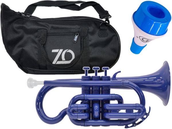 ZO ゼットオー コルネット CN-10 ブルー 調整品 新品 アウトレット プラスチック 管楽器 cornet Dark Blue 楽器 ミュート セット　北海道 沖縄 離島不可