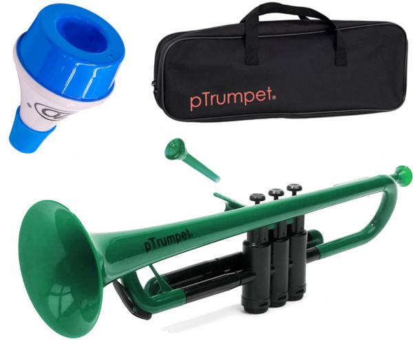 PINSTRUMENTS pTrumpet グリーン プラスチック トランペット 管楽器 Pトランペット trumpet green PTRUMPET1G ミュート セット 1　北海道 沖縄 離島不可