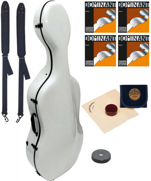 Carbon Mac カーボンマック CFC-3 WHT チェロケース ホワイト 4/4 リュック ハードケース cello hard cases white Dominant 白色 セット　北海道 沖縄 離島 代引き 同梱不可
