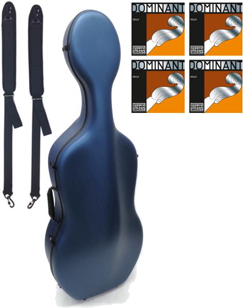 Carbon Mac カーボンマック CFC-2S サテン ブルー S-BLU チェロケース 4/4 cello hard cases Dominant satin blue 青色 セット　北海道 沖縄 離島 代引き 同梱不可