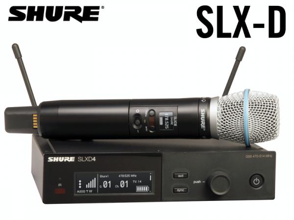 SHURE シュア SLXD24/B87A 【SLXD24J/B87A-JB】 ◆ Beta87A  ハンドヘルド型送信機付属ワイヤレスシステム B帯モデル