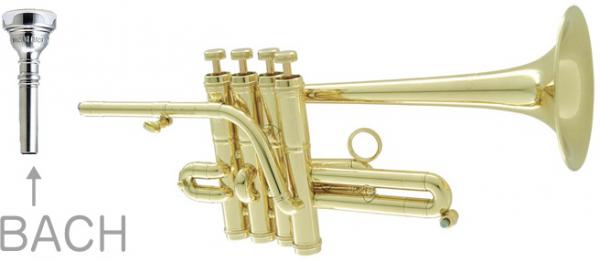 CarolBrass (  キャロルブラス ) N7775 CL ピッコロトランペット ラッカー 4ピストン 管楽器 本体 piccolo trumpet gold BACH コルネット マウスピース セット　北海道 沖縄 離島不可