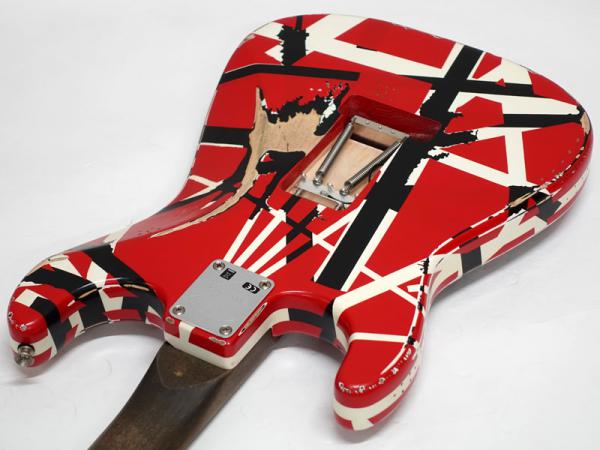 エレキギター 自作フランケン赤黒ストライプデザイン □ジャンク品として購入したフランケンモデルのギターが凄かった