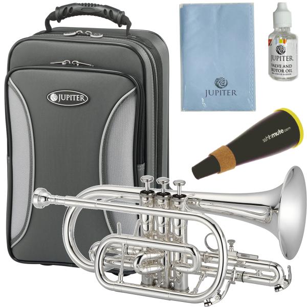 JUPITER  ジュピター JCR700S コルネット 銀メッキ イエローブラス 管楽器 Bb Cornet JCR-700S ミュート セット C　北海道 沖縄 離島不可