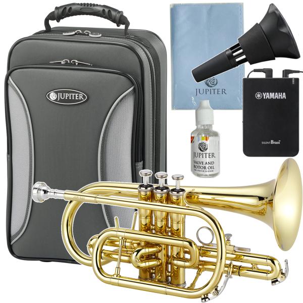 JUPITER  ジュピター JCR700 コルネット ラッカー イエローブラス 管楽器 Bb Cornet JCR-700 サイレントブラス SB7J セット　北海道 沖縄 離島不可