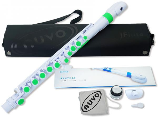 NUVO ヌーボ jFlute N220JFGN プラスチック フルート ホワイト グリーン こども用 jフルート ドーナツ Ｏ字型 頭部管 plastic flute green　北海道 沖縄 離島不可
