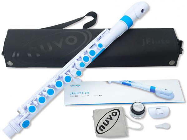 NUVO ヌーボ jFlute N220JFBL プラスチック フルート ホワイト ブルー こども用 jフルート ドーナツ Ｏ字型 頭部管 plastic flute blue　北海道 沖縄 離島不可