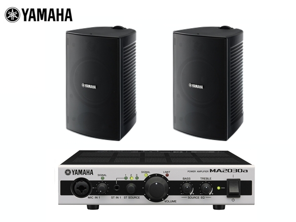 YAMAHA ヤマハ VS6 ブラック (1ペア) 屋内・野外BGMセット(MA2030a) 