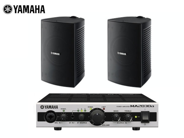 YAMAHA ( ヤマハ ) VS6 ブラック (1ペア) 屋内・野外BGMセット(MA2030a) 