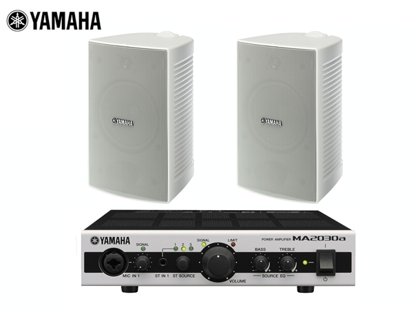 YAMAHA ヤマハ VS6W ホワイト (1ペア) 屋内・野外BGMセット(MA2030a) 