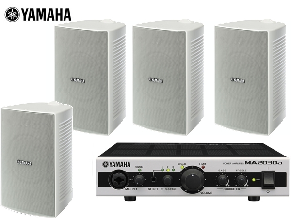 YAMAHA ( ヤマハ ) VS6W ホワイト (2ペア) 屋内・野外BGMセット(MA2030a) 