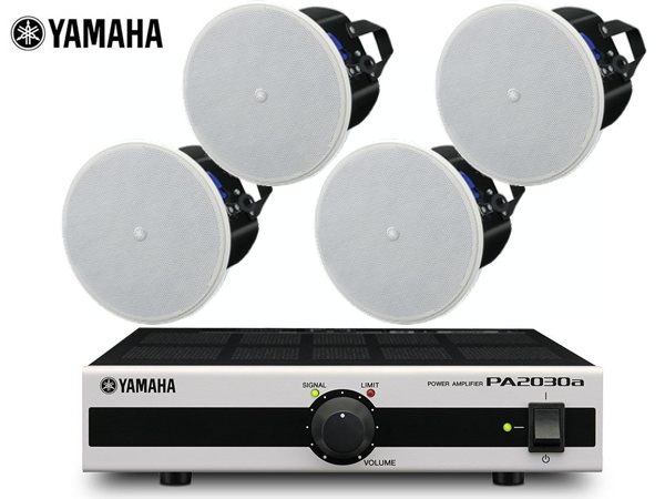YAMAHA ヤマハ VXC4W (ホワイト/2ペア) + PA2030a  小規模店舗 BGMセット