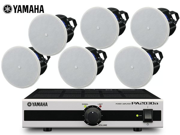 YAMAHA ( ヤマハ ) VXC4W (ホワイト/3ペア) + PA2030a  小規模店舗 BGMセット