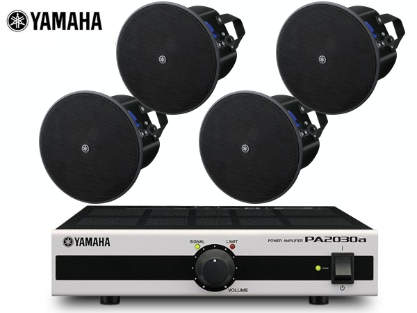 YAMAHA ( ヤマハ ) VXC4 (ブラック/2ペア) + PA2030a  小規模店舗 BGMセット