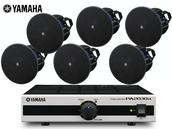YAMAHA ( ヤマハ ) VXC4 (ブラック/3ペア) + PA2030a  小規模店舗 BGMセット