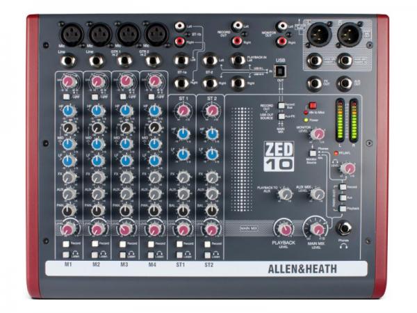 ALLEN&HEATH ( アレンアンドヒース ) ZED-10 ◆ 10chアナログミキサー (マイク入力4ch)