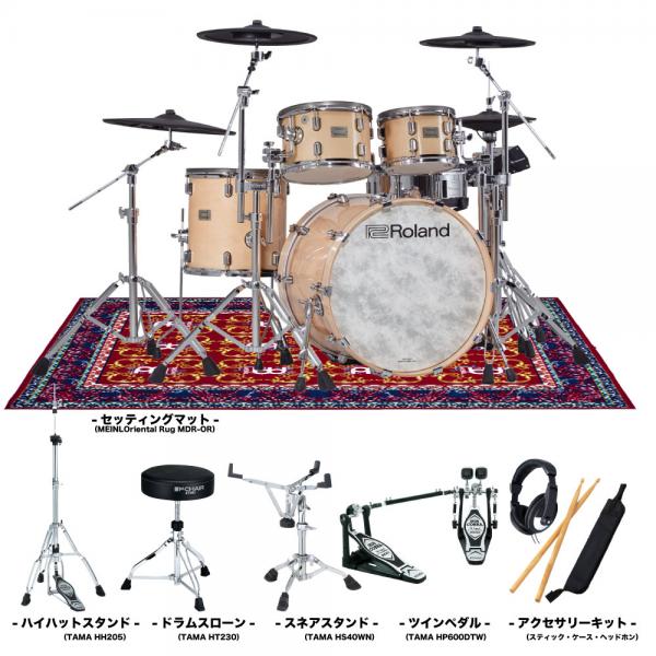 Roland ローランド VAD706GN-S TAMA UPGドハードウェア Twin + マット 電子ドラム エレドラ 
