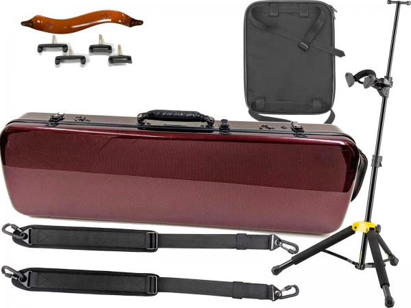 Carbon Mac ( カーボンマック ) CFV-1 バイオリン ワインレッド ハードケース 四角タイプ リュック 4/4 サイズ violin case wine red WRD セット A　北海道 沖縄 離島 代引き 不可 