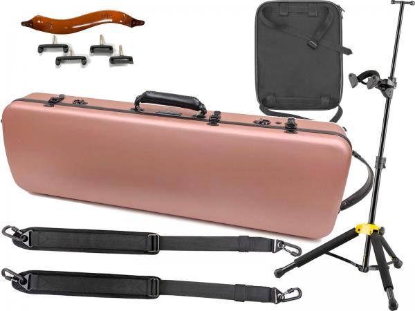 Carbon Mac ( カーボンマック ) CFV-1S サテン バイオリン ピンクゴールド ハードケース 4/4 violin case pink gold S-PKG セット A　北海道 沖縄 離島 代引き 不可 