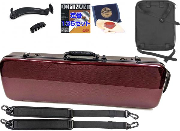 Carbon Mac ( カーボンマック ) CFV-1 バイオリン ワインレッド ハードケース 四角  4/4  violin case wine red WRD セット B　北海道 沖縄 離島 代引き 同梱不可 