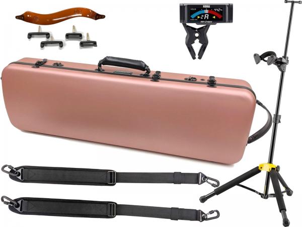 Carbon Mac ( カーボンマック ) CFV-1S サテン バイオリン ピンクゴールド ハードケース 4/4 violin case pink gold S-PKG セット D　北海道 沖縄 離島 代引き不可 