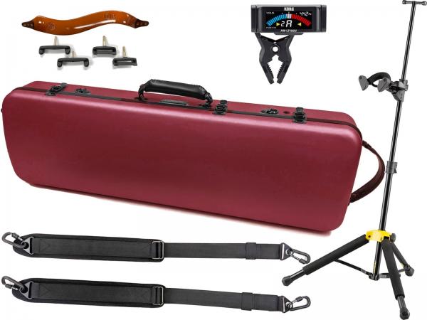 Carbon Mac カーボンマック CFV-1S サテン バイオリン ワインレッド ハードケース 4/4 violin case wine red S-WRD セット D　北海道 沖縄 離島 代引き不可 