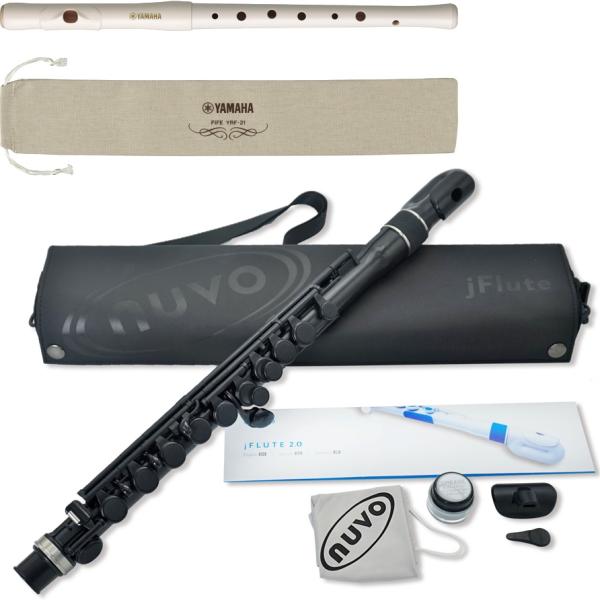 NUVO ( ヌーボ ) jFlute N220JFBK プラスチックフルート ブラック jフルート ドーナツ Ｏ字型 頭部管 こども用 フルート flute black セット A　北海道 沖縄 離島不可