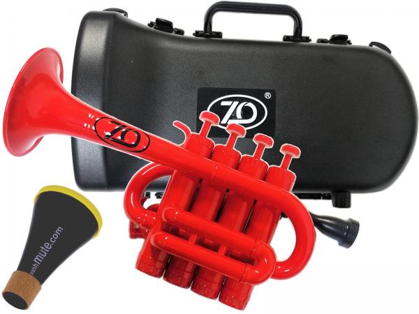 ZO ゼットオー ピッコロトランペット PC-01 レッド 新品 アウトレット プラスチック B♭ A piccolo trumpet red ミュート セット　北海道 沖縄 離島不可