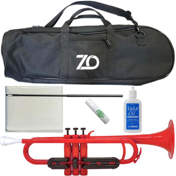 ZO ゼットオー トランペット TP-01BK レッド 新品 アウトレット プラスチック 管楽器 trumpet RED バルブオイル セット B 　北海道 沖縄 離島 同梱不可