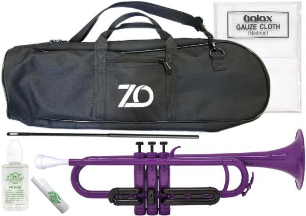 ZO ( ゼットオー ) トランペット TP-04BK パープル 調整品 新品 アウトレット プラスチック 管楽器 trumpet purple バルブオイル セット B　北海道 沖縄 離島 同梱不可