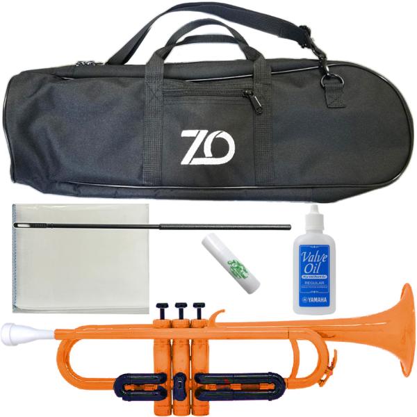 ZO ( ゼットオー ) トランペット TP-11BK オレンジ アウトレット プラスチック 樹脂製 管楽器 B♭ trumpet orange セット B　北海道 沖縄 離島不可