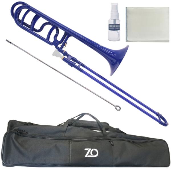 ZO ゼットオー トロンボーン 太管 TB-10 ダークブルー アウトレット プラスチック テナーバストロンボーン tenor bass trombone dark blue セット B　北海道 沖縄 離島不可