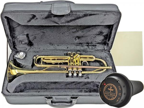 J Michael ( Jマイケル ) TR-380 トランペット ラッカー レッドブラス マウスパイプ 管楽器 B♭ Trumpet gold サイレント ミュート e-BRASS セット　北海道 沖縄 離島不可