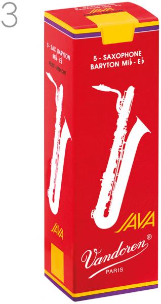 vandoren ( バンドーレン ) SR343R バリトンサックス リード ジャバ ファイルド レッドカット 3番 5枚 赤箱 Baritone sax reed JAVA FILED RED CUT 3.0　北海道 沖縄 離島不可