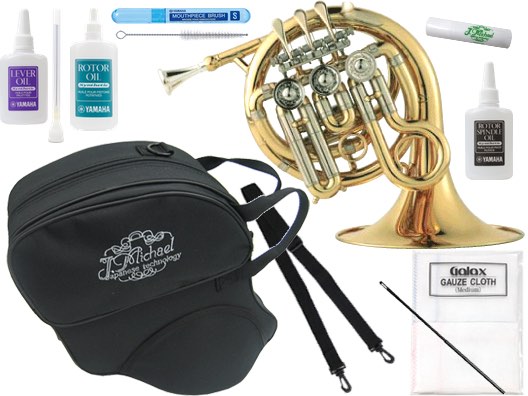 J Michael Jマイケル 3年保証 PFH-500 ポケットホルン 新品アウトレット ラッカー ゴールド ミニフレンチホルン セットA　以下対応不可 北海道 沖縄 離島 代引き 同梱