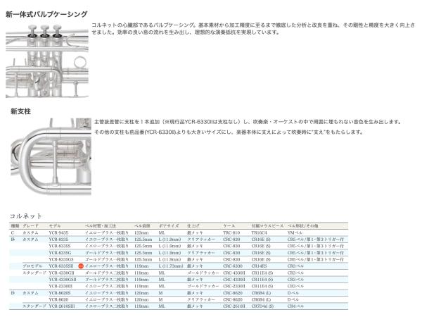 YAMAHA ヤマハ YCR-6335SII コルネット 銀メッキ イエローブラス