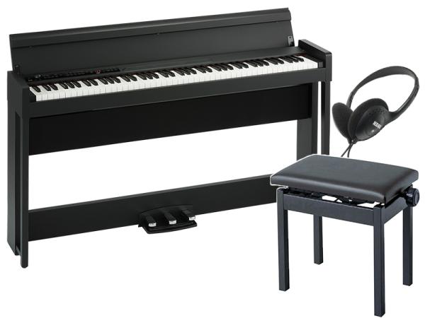 KORG ( コルグ ) 電子ピアノ デジタルピアノ C1 Air-BK 純正高低自在椅子 セット ブラック