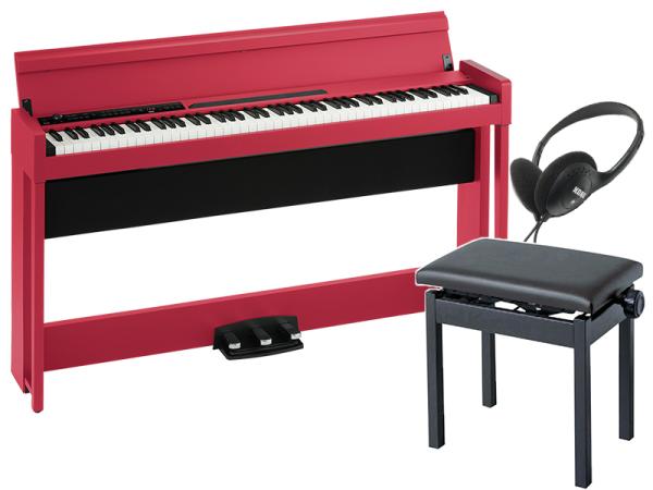 KORG ( コルグ ) 電子ピアノ デジタルピアノ C1 Air-RD 純正高低自在椅子 セット レッド
