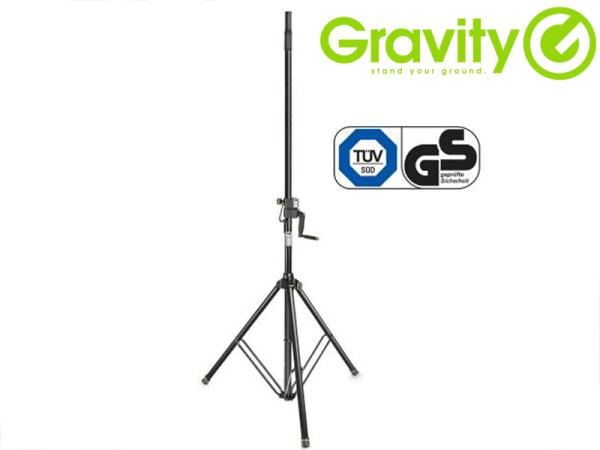 Gravity ( グラビティー ) GSP4722B (1本) ◆ ハンドクランク付 スピーカースタンド Wind Up Speaker Stand