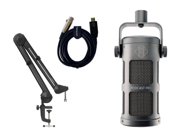 SONTRONICS ( ソントロニクス ) PODCAST PRO GY(GREY)ブームアーム+ケーブルセット!☆即納可能!◆お買い得なオリジナルセットが登場!
