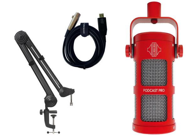 SONTRONICS ソントロニクス PODCAST PRO RD(RED) ブームアーム+ケーブルセット!☆即納可能!◆お買い得なオリジナルセットが登場!