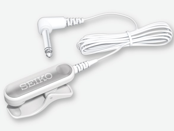 SEIKO ( セイコー ) STM30W クリスタルホワイト チューナー用 クリップ式 ピックアップマイク 管楽器 弦楽器 ケーブル Tuning microphone チューナーマイク ホワイト