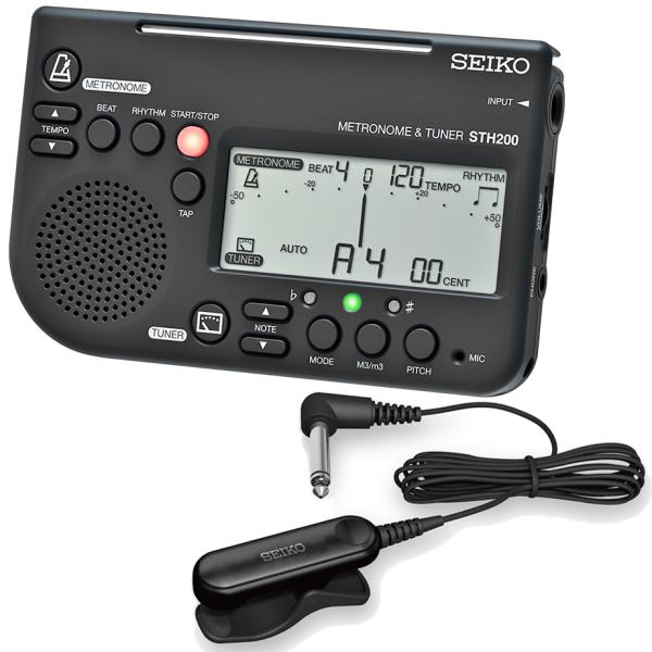 SEIKO セイコー STH200BK ブラック チューナーメトロノーム STM30BK チューナー用 マイク セット  metronome chromatic tuner　北海道 沖縄 離島不可