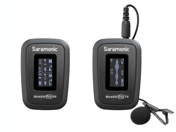 Saramonic サラモニック BLINK500 PRO B1-JP ◆ ディスプレイ搭載 2.4GHz 1ch ワイヤレスマイクシステム  ラべリアマイク付属 ブラックモデル